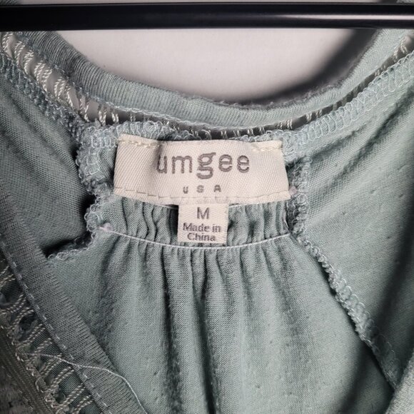 Umgee Tunic Top Size M Lace Keyhole Frayed Hem Sleeveless Cut Out - Picture 2 of 3